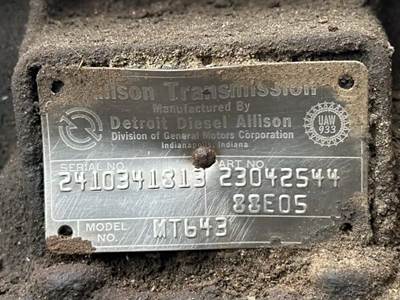 Allison MT643 Transmission for a 1988 Ford F800