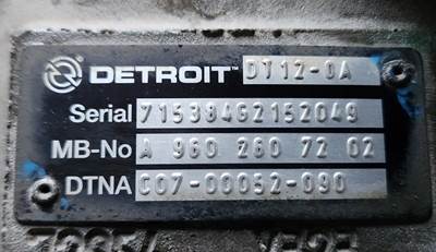 Detroit DT12-0A Transmission for a 2020 Freightliner Cascadia 116 Day Cab