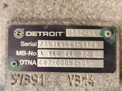 Detroit DT12-0A Transmission for a 2020 Freightliner Cascadia 126