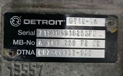 Detroit DT12-0A Transmission for a 2018 Western Star 5700