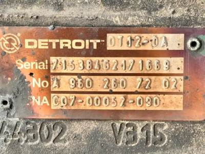 Detroit DT12-DA Transmission for a 2020 Freightliner Cascadia 116 Day Cab