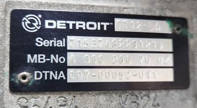 Detroit DT12-DA Transmission for a 2020 Freightliner Cascadia 126