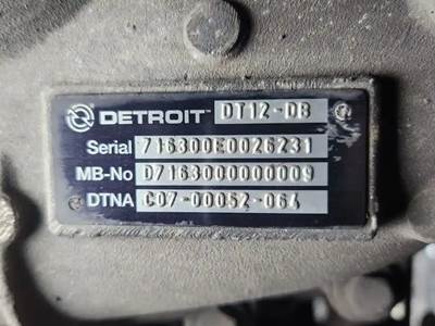 Detroit DT12-DB Transmission for a 2018 Freightliner Cascadia 113