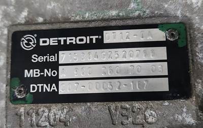 Detroit DT12-OA Transmission for a 2022 Freightliner Cascadia 126