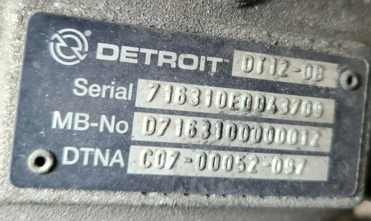 Detroit DT12OB Transmission for a 2019 Freightliner Cascadia 113 For