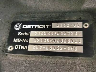 Detroit DT12-OC Transmission for a 2022 Freightliner Cascadia 126