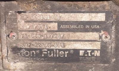 Eaton-Fuller EH-6E606B-CD Transmission for a 2010 Freightliner M Line Walk-In Van