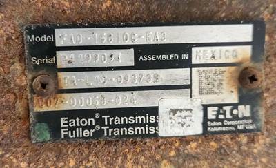Eaton-Fuller FAO-16810C-EA3 Transmission for a 2019 Freightliner Cascadia 125