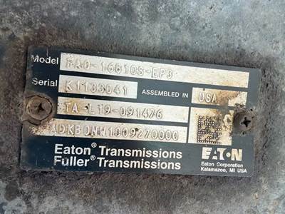 Eaton-Fuller FAO-16810S-EP3 Transmission for a 2016 Kenworth T680