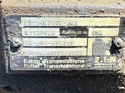 Eaton-Fuller FO-14E310C-LAS Transmission for a 2016 Kenworth T680