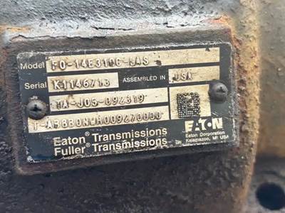 Eaton-Fuller FO-14E310C-LAS Transmission for a 2016 Kenworth T680