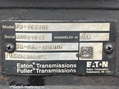 Eaton-Fuller FR-15210B Transmission for a 2013 Mack CXU612