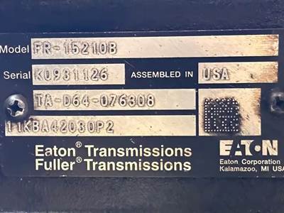 Eaton-Fuller FR-15210B Transmission for a 2013 Mack CXU612