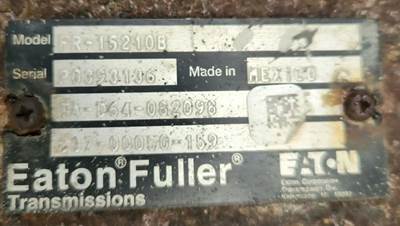 Eaton-Fuller FR15210B Transmission for a 2011 Freightliner Cascadia 113