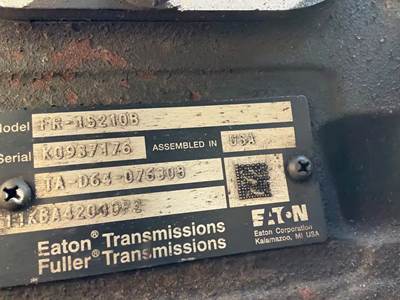 Eaton-Fuller FR15210B Transmission for a 2013 Mack CXU612