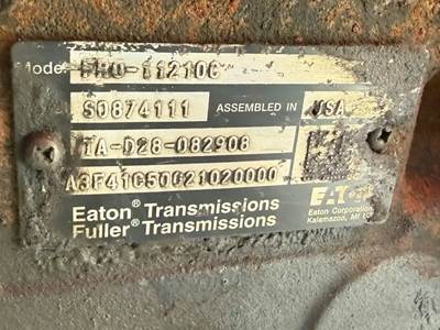 Eaton-Fuller Transmission for a 2012 Peterbilt 348