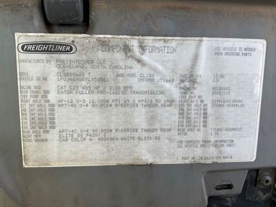 Eaton-Fuller FRO16210C Transmission for a 2007 Freightliner COLUMBIA 120