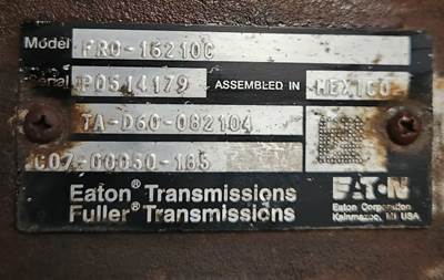 Eaton-Fuller FRO16210C Transmission for a 2012 Freightliner Cascadia 125