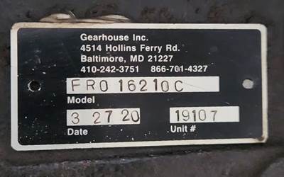 Eaton-Fuller FRO16210C Transmission for a 2007 Freightliner Columbia 120
