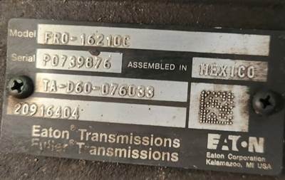 Eaton-Fuller FRO16210C Transmission for a 2015 Volvo VNL