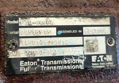 Eaton-Fuller FSO6406A Transmission for a 2012 Freightliner M2 106