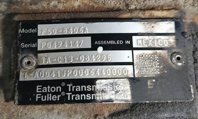Eaton-Fuller FSO8406A Transmission for a 2012 Kenworth T270