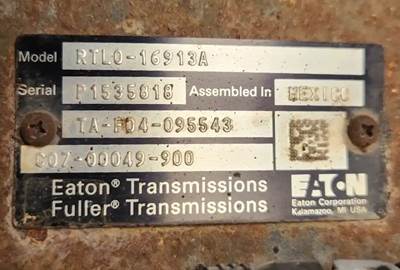 Eaton-Fuller RTLO16913A Transmission for a 2023 Freightliner Cascadia 126