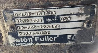 Eaton-Fuller RTLOF16913A Transmission for a 2005 International 9200I