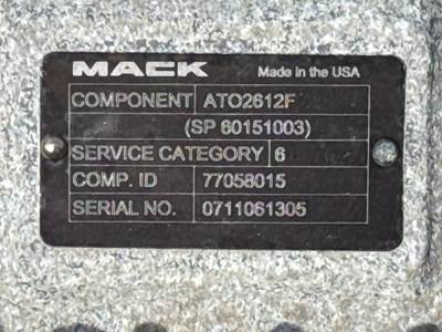Mack ATO2612F Transmission for a 2024 Mack Anthem
