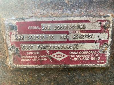 Spicer (TTC) ES43-5A Transmission for a 1997 International 1552-SC