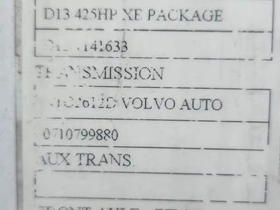 Volvo ATO2612D Transmission for a 2017 Volvo VNL