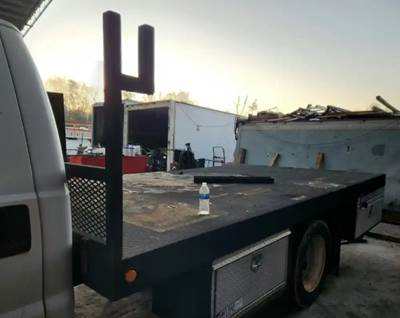 (Used) 2002 Ford F-550, Flatbed- Make: Flatbeds, Color: Black,  Material: Steel,