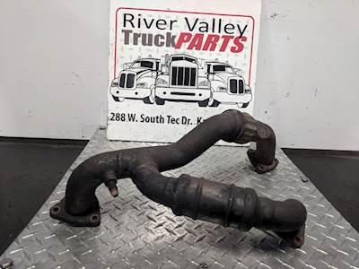 Good Used Exhaust Y Pipe Off Of An International Maxxforce 7 Engine. Casting