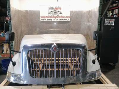 Used 2010 International 8600 Hood with Mirrors, 41" Length, Part # 260225-2