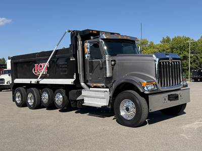 International HX Quad Axle Dump Truck - Cummins 500HP, 6 Speed Allison Rds Automatic, 18.5' Dump