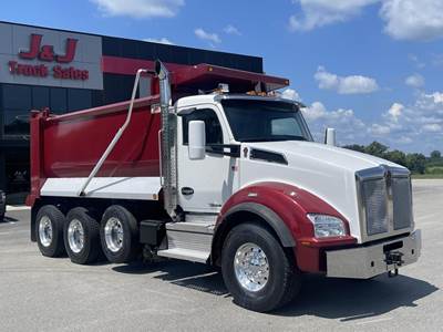 Kenworth T880 Tri Axle Dump Truck - Cummins 500HP, 6 Speed Allison Rds Automatic, 16' Dump