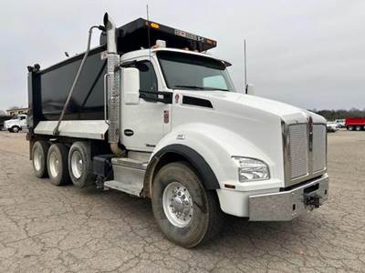 Kenworth T880 Tri Axle Dump Truck - Cummins 500HP, 6 Speed Allison Rds Automatic, 16' Dump