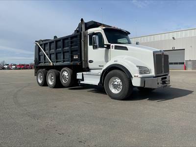 Kenworth T880 Tri Axle Dump Truck - Cummins 485HP, 6 Speed Allison Rds Automatic, 16' Dump