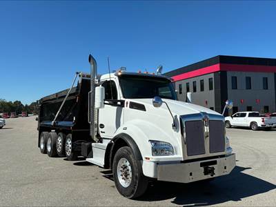 Kenworth T880 Quad Axle Dump Truck - Cummins 450HP, 6 Speed Allison Rds Automatic, 19' Dump