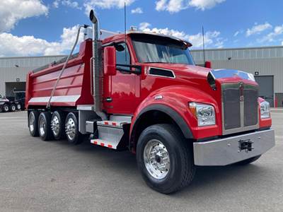 Kenworth T880S Quad Axle Dump Truck - Paccar 455HP, 6 Speed Allison Rds Automatic, 18' Dump