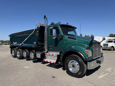 Kenworth T880S Quad Axle Dump Truck - Paccar 485HP, 18 Speed Automatic, 19' Dump