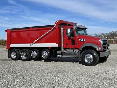 Mack Granite 104FR Quad Axle Dump Truck - MP8 505HP, 12 Speed M Drive Automatic, 19.5' Dump