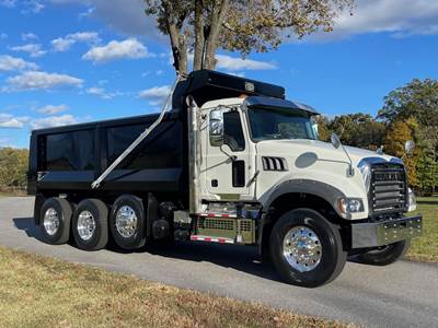 Mack Granite 84FR Tri Axle Dump Truck - MP7 425HP, 6 Speed Allison Rds Automatic, 17' Dump