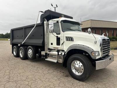 Mack Granite 84FR Tri Axle Dump Truck - MP7 425HP, 6 Speed Allison Rds Automatic, 17' Dump