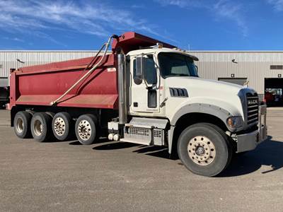 Mack Granite GU713 Quad Axle Dump Truck - MP7 425HP, 12 Speed M Drive Automatic, 19' Dump
