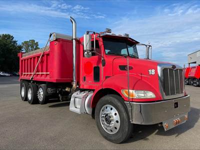 Peterbilt 335 Tri Axle Dump Truck - Caterpillar 300HP, 8Ll Manual, 17' Dump