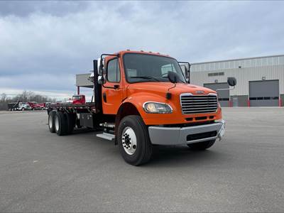 Freightliner M2 106 Tandem Axle 22.5 ft Flatbed Truck - 350HP, 6 Speed Allison Hs Automatic