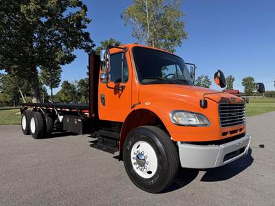 Freightliner M2 106 Tandem Axle 22.5 ft Flatbed Truck - 350HP, 6 Speed Allison Hs Automatic