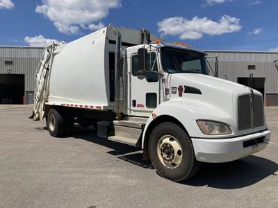 Kenworth T370 Single Axle Side Load Garbage Truck - Paccar, 300HP, Automatic
