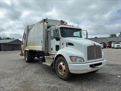 Kenworth T370 Single Axle Side Load Garbage Truck - Paccar, 300HP, 6 Speed Allison Rds Automatic